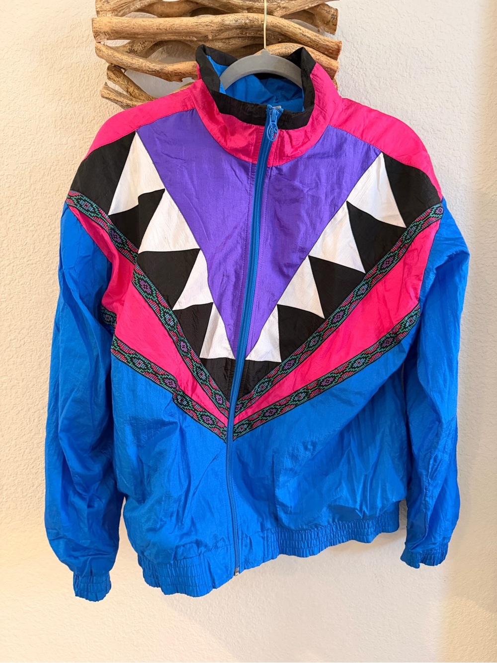 Vintage LEVON sz L 80’s 90’s Y2K Colorblock Windbreaker Jacket MEN women